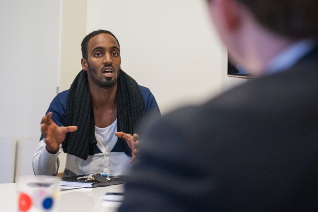 Erik Ullenhag närbild Abdulkadir Bulhan Erik Ullenhag närbild Abdulkadir Bulhan