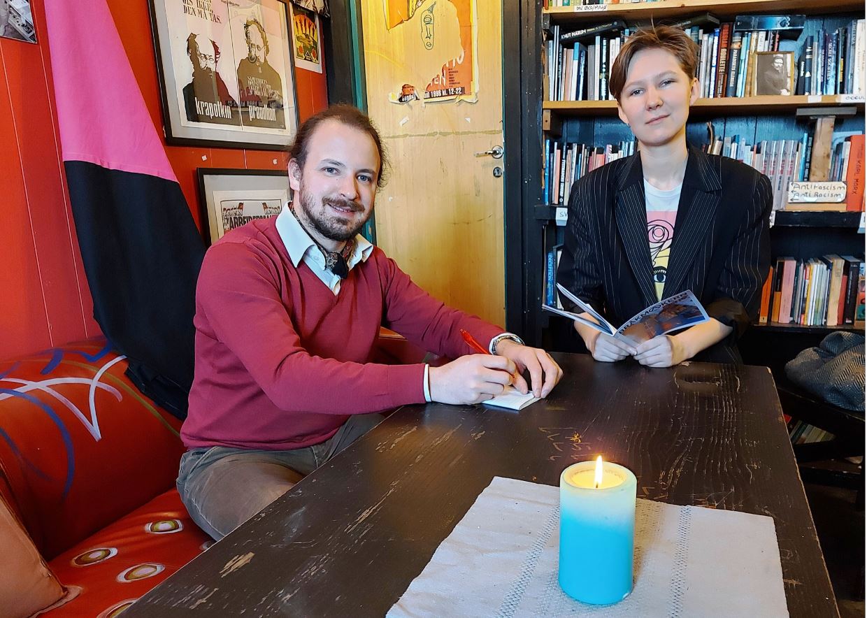 Ivar Matlaus Bokkafe Foto: Bjørn Lønnum AndreassenEivind Rindal og Kaja Colin Borgersen Bojer