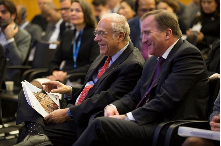 Stefan Löfven och Ángel Gurría FOTO: Global Deal/