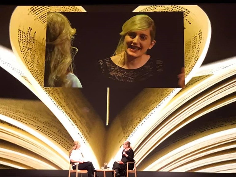 Matilda Gustavsson på den sorte diamant Foto: Det Kgl Bibliotek