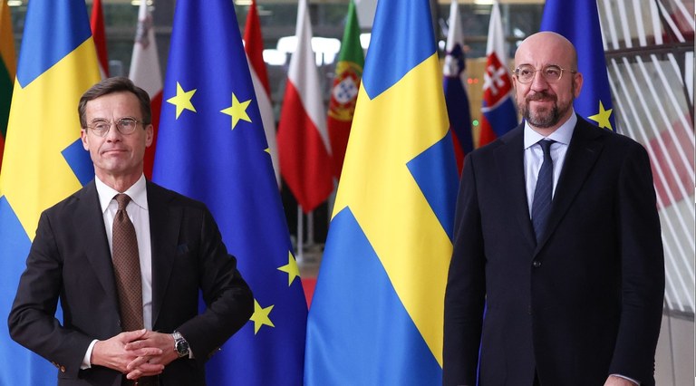 Ulf Kristersson och Charles Michel Foto: EU