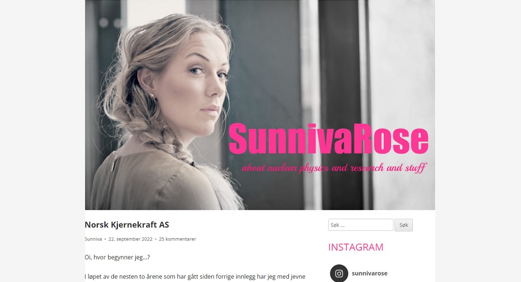 Sunniva Rose blog Skjermdump