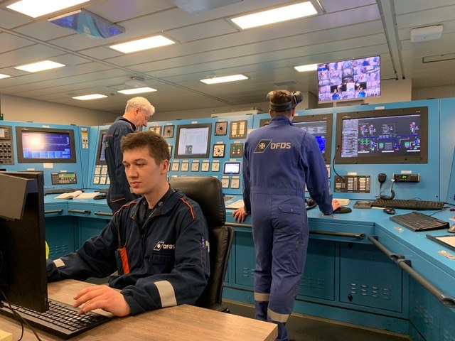 DFDS Maskinrommet med skjermer Foto: Marie Preisler