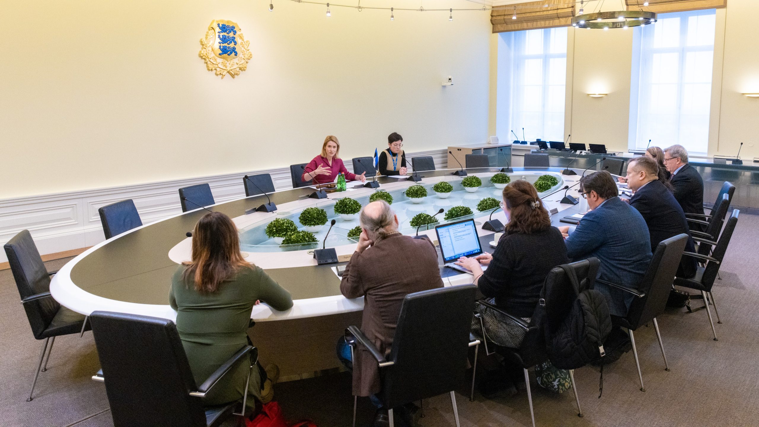 Kaja Kallas, statsminister Estland Kaja Kallas, statsminister Estland, tar i mot besøk, snakker om Sverige og Finland som ny NATO-medlemmer